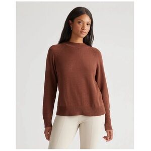 Quince Organic Cotton brown pullover sweater, size M